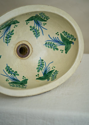 Vintage Hand Painted Ceramic Sink