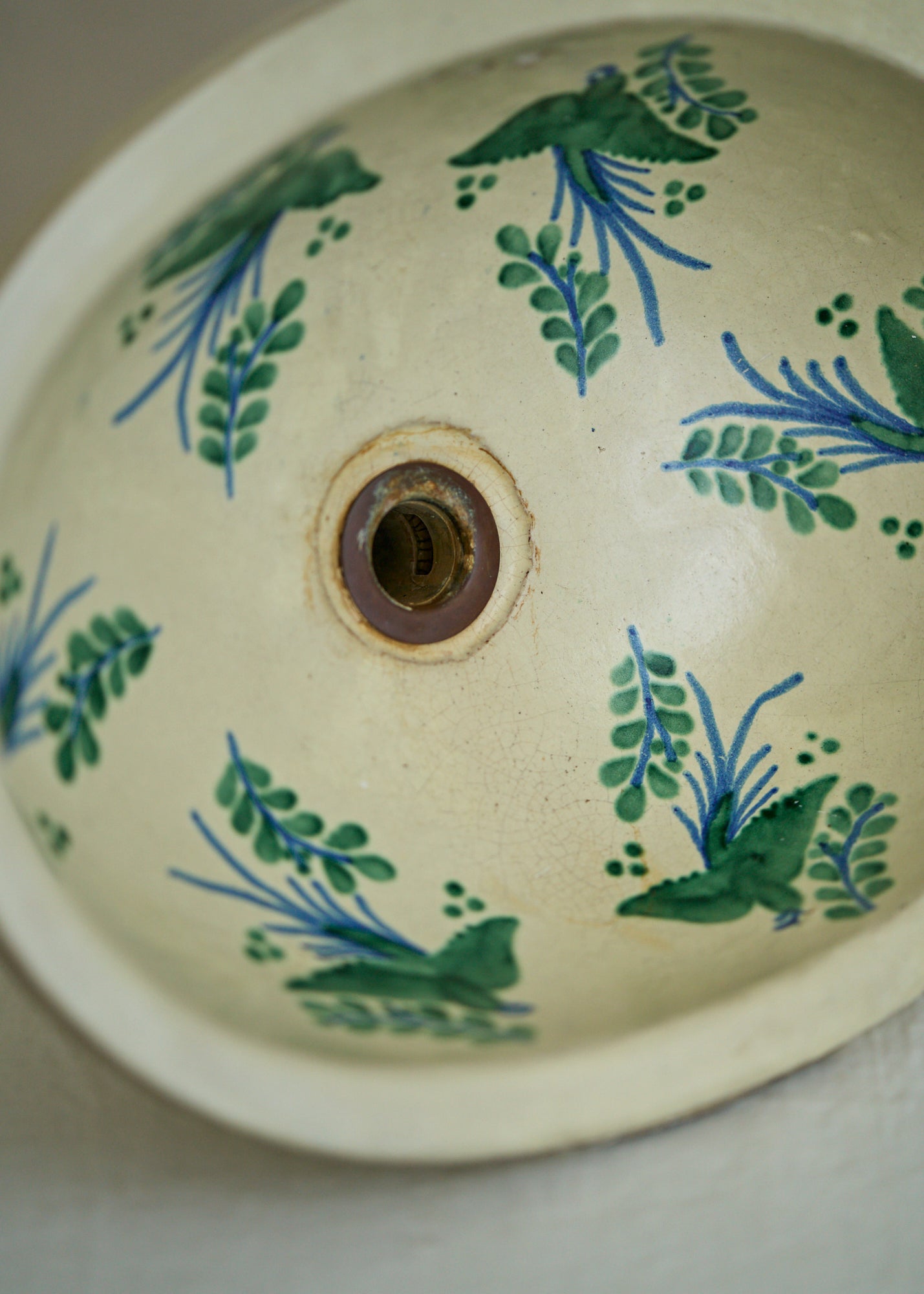Vintage Hand Painted Ceramic Sink
