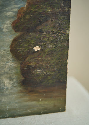 Early 1900's Shaded River Oil Painting