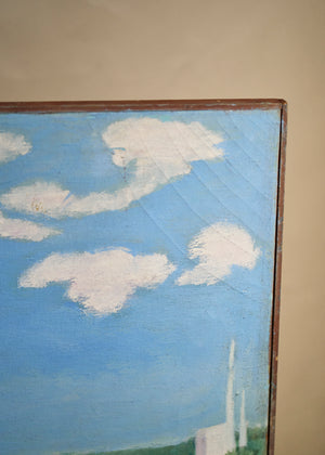 Mid Century Oil Painting, A View in Westchester