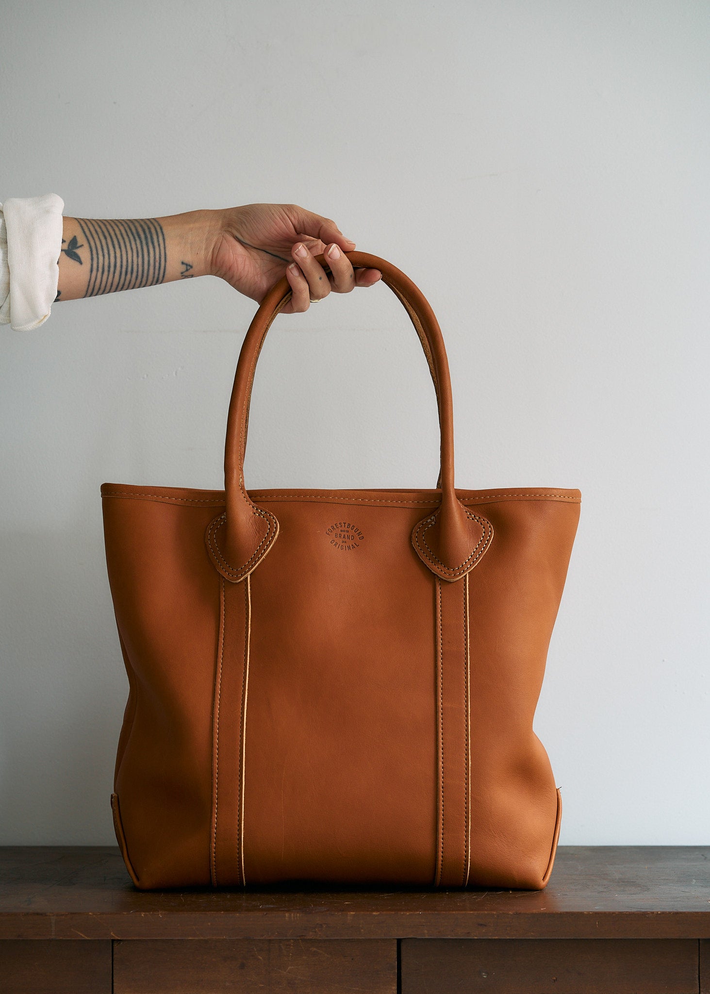 Leather Passenger Tote in Brown – FORESTBOUND - Main Image
