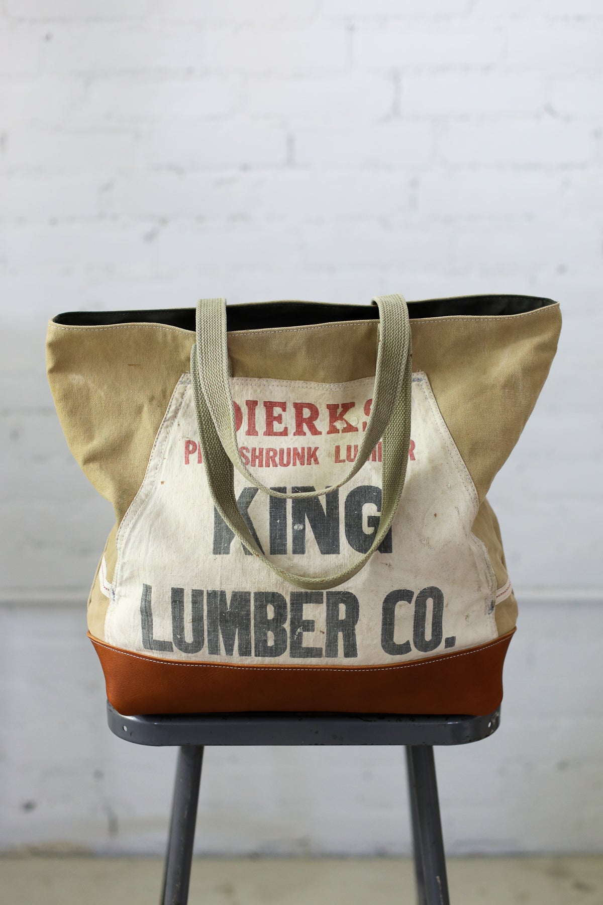 WWII era Salvaged Canvas and Lumber Apron Tote Bag