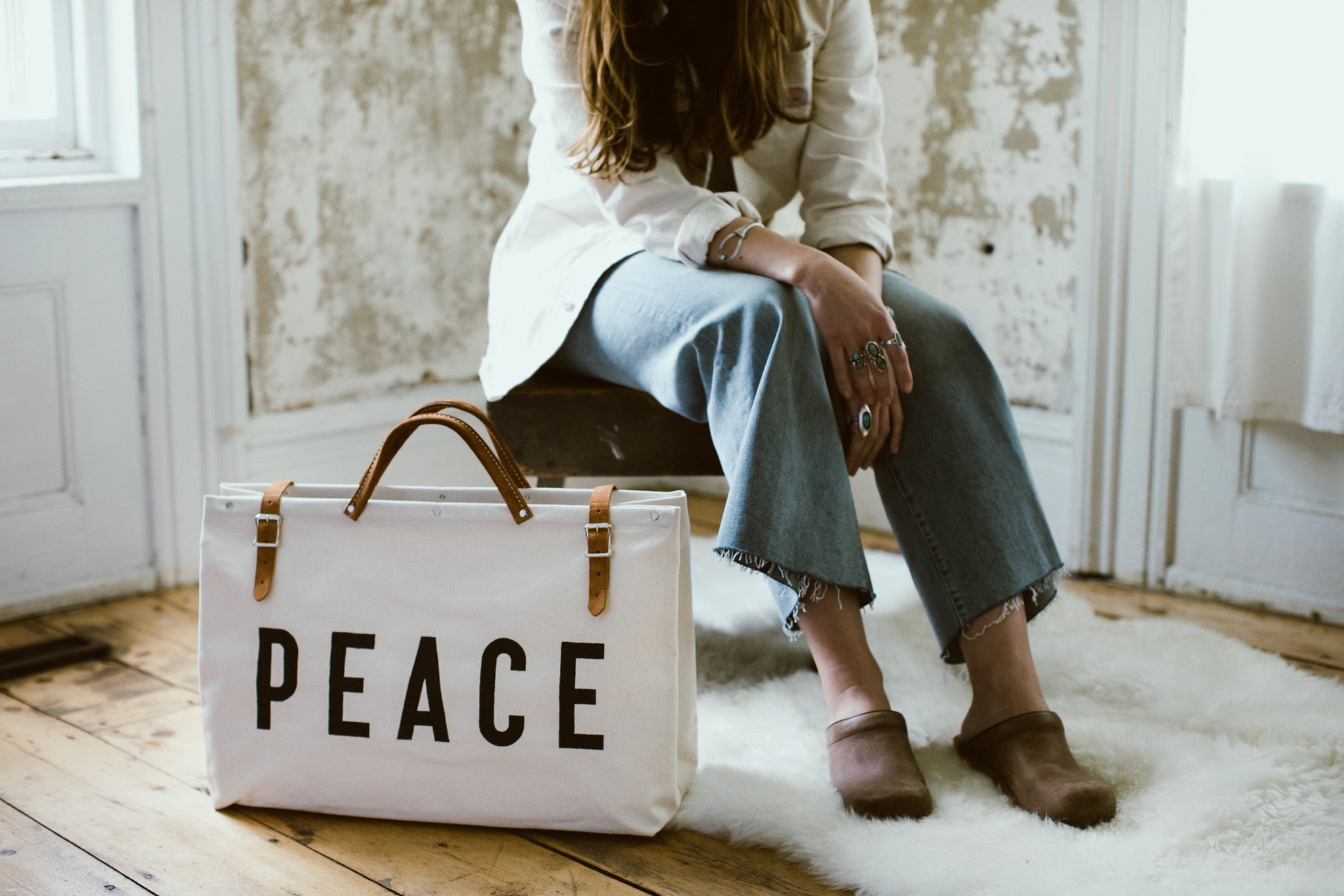 PEACE Canvas Utility Bag