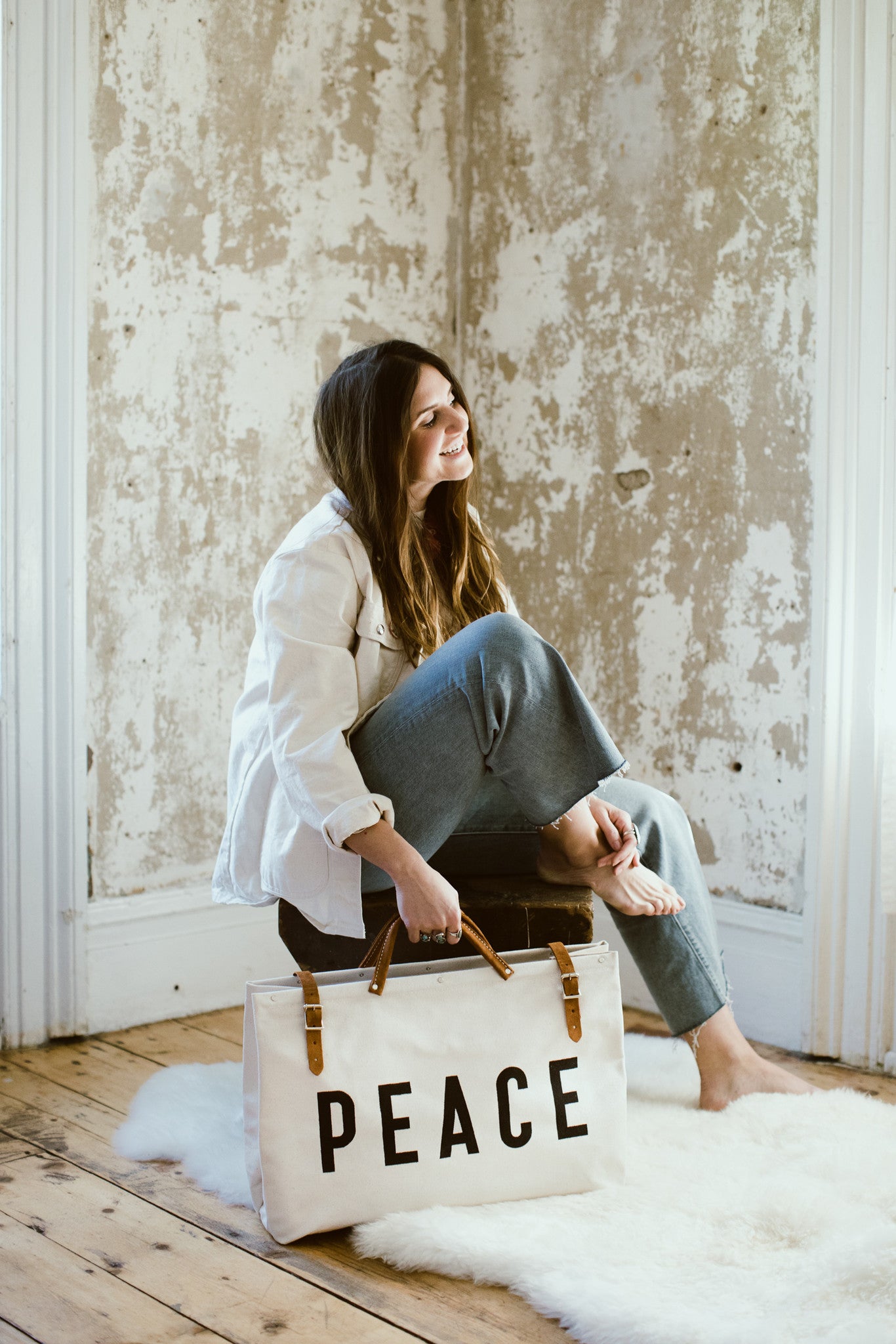 PEACE Canvas Utility Bag