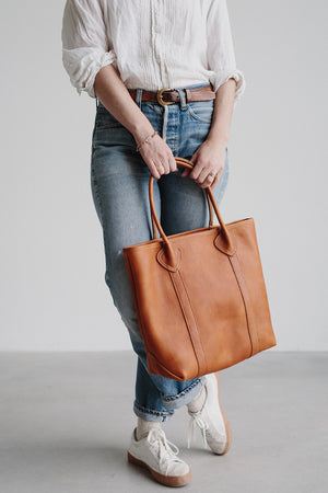 Leather Passenger Tote in Brown
