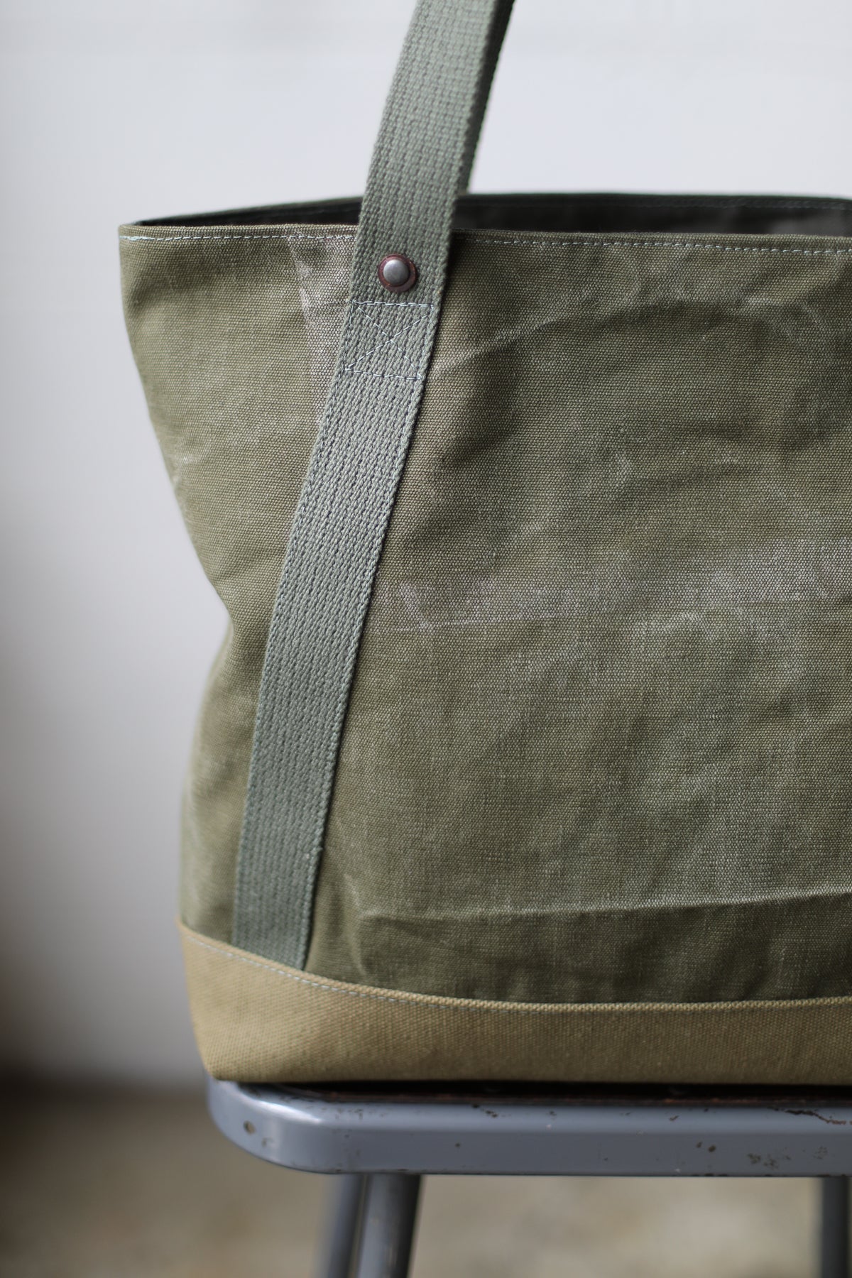 WWII era Salvaged Canvas Tote Bag
