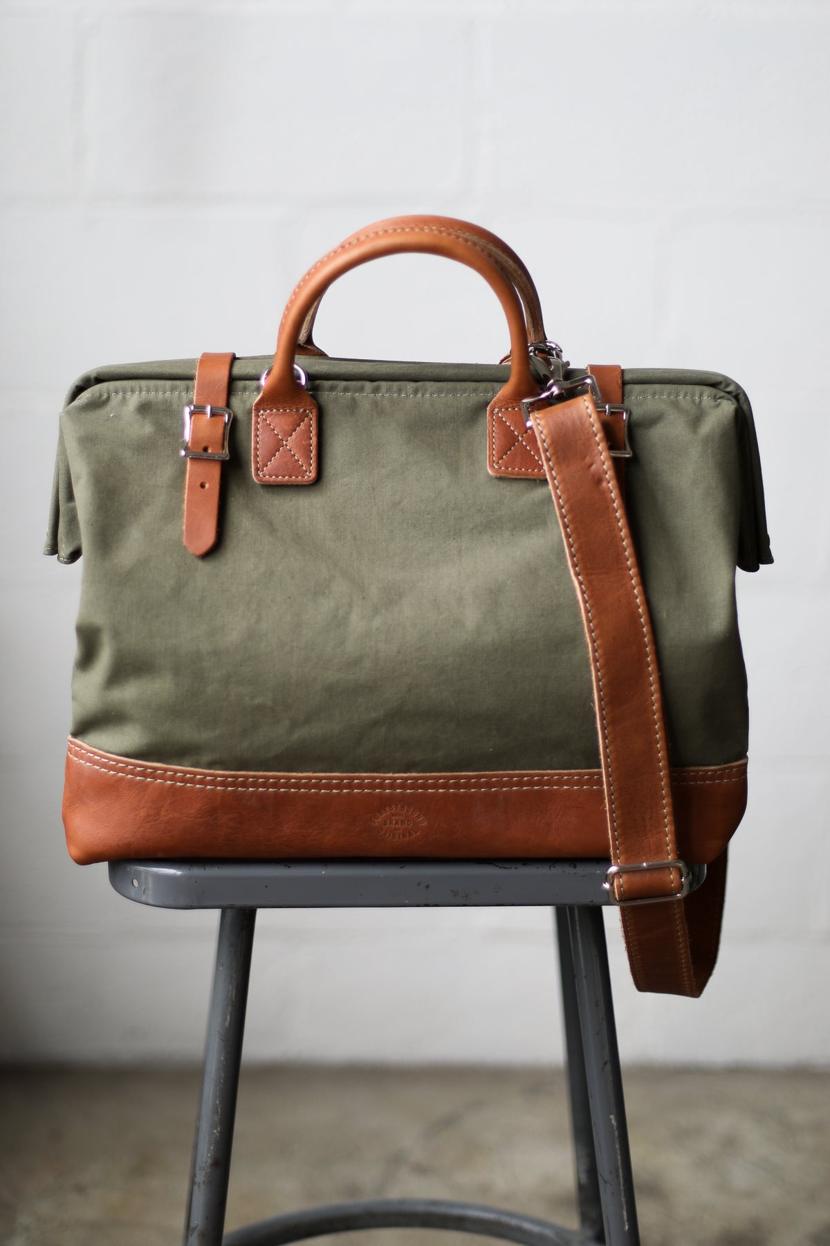 WWII era Salvaged Canvas Carryall