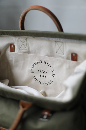 WWII era Salvaged Canvas Carryall