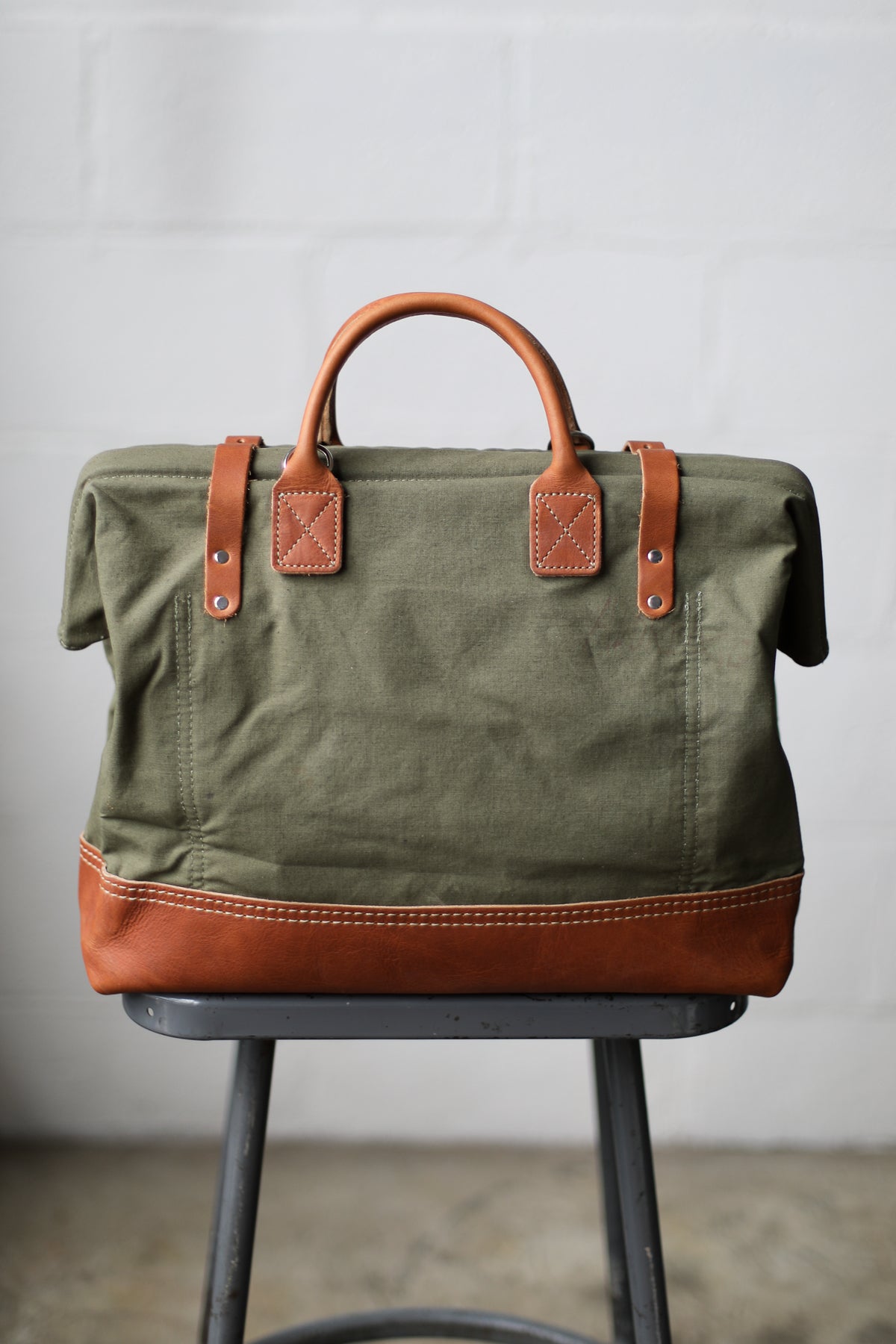 WWII era Salvaged Canvas Carryall