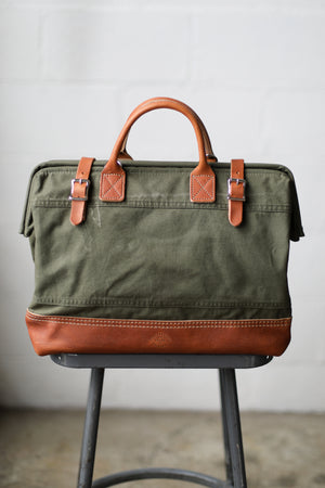WWII era Salvaged Canvas Carryall