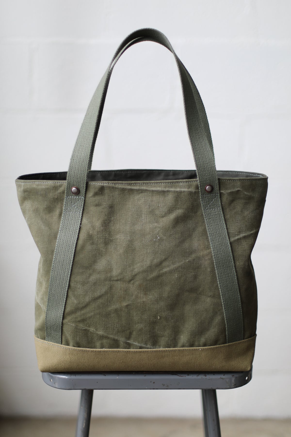 WWII era Salvaged Canvas Tote Bag