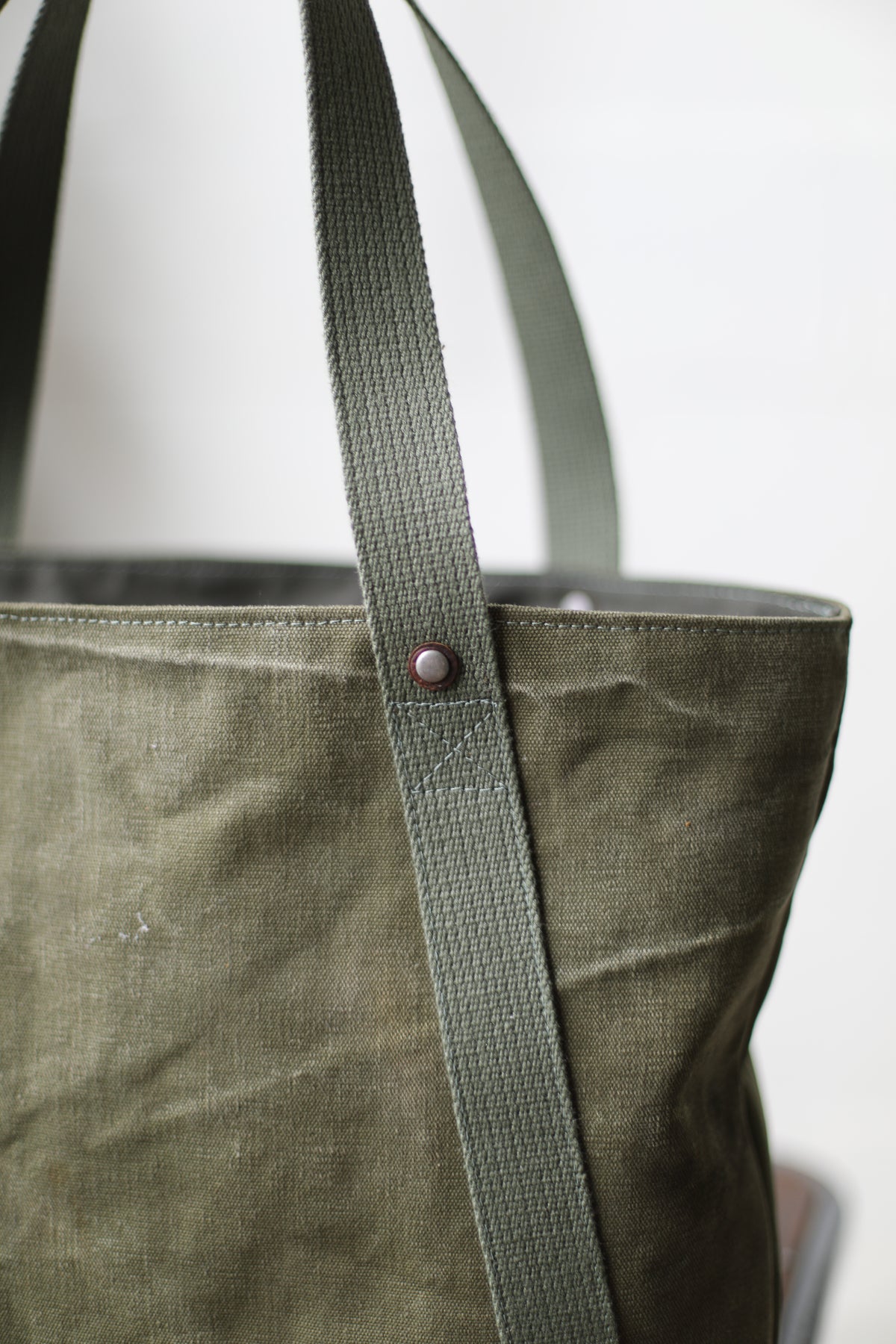 WWII era Salvaged Canvas Tote Bag