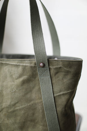 WWII era Salvaged Canvas Tote Bag