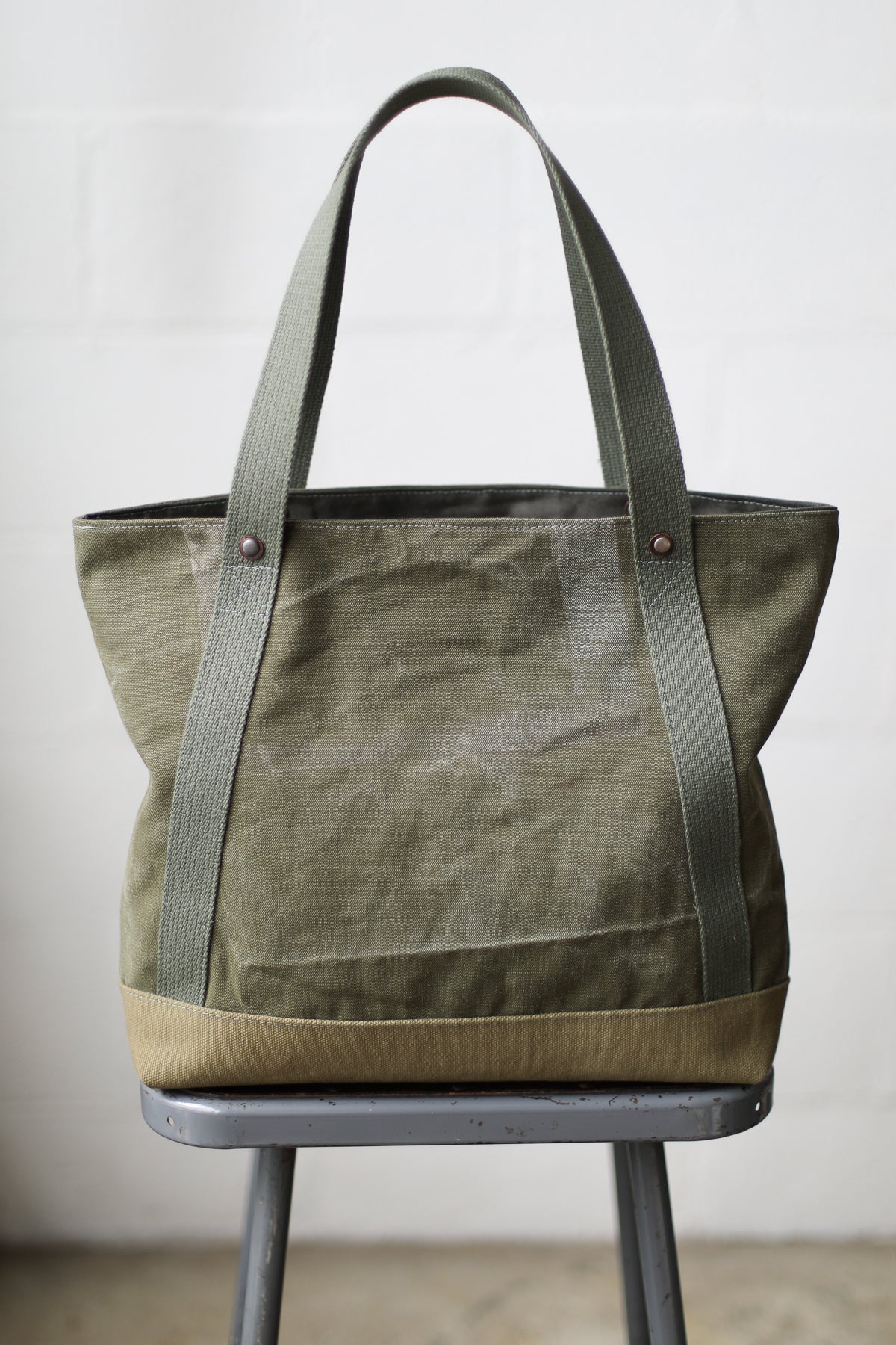WWII era Salvaged Canvas Tote Bag