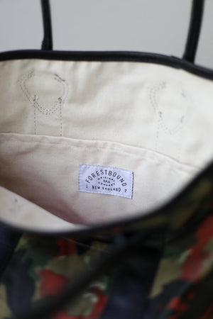 1950's era Salvaged Swiss Camo Tote Bag