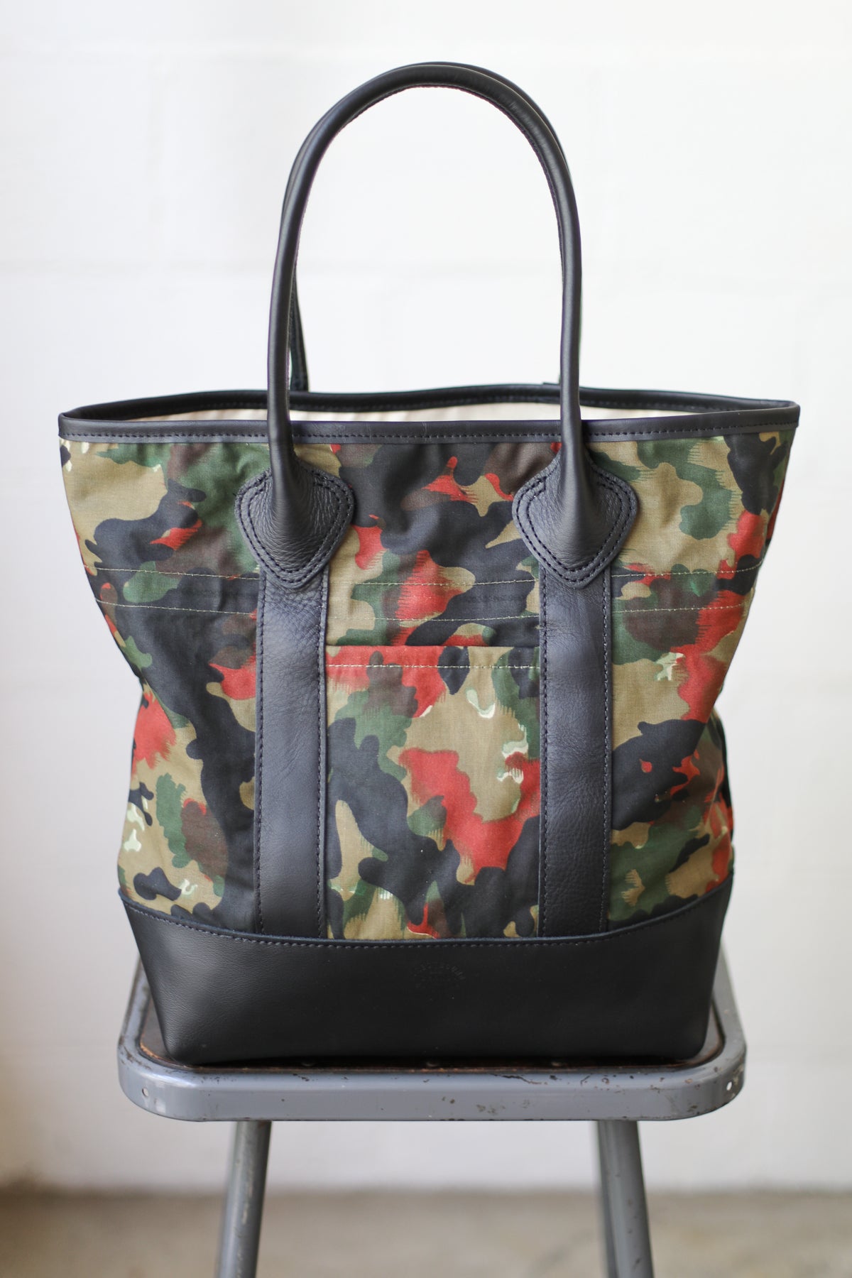 1950's era Salvaged Swiss Camo Tote Bag
