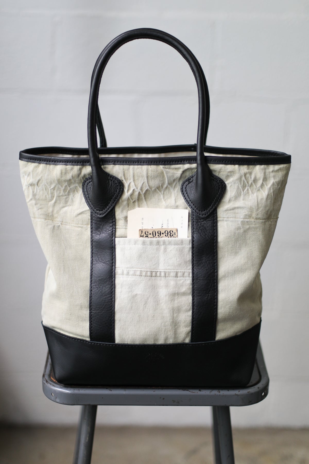 1940's era Salvaged Canvas Tote Bag