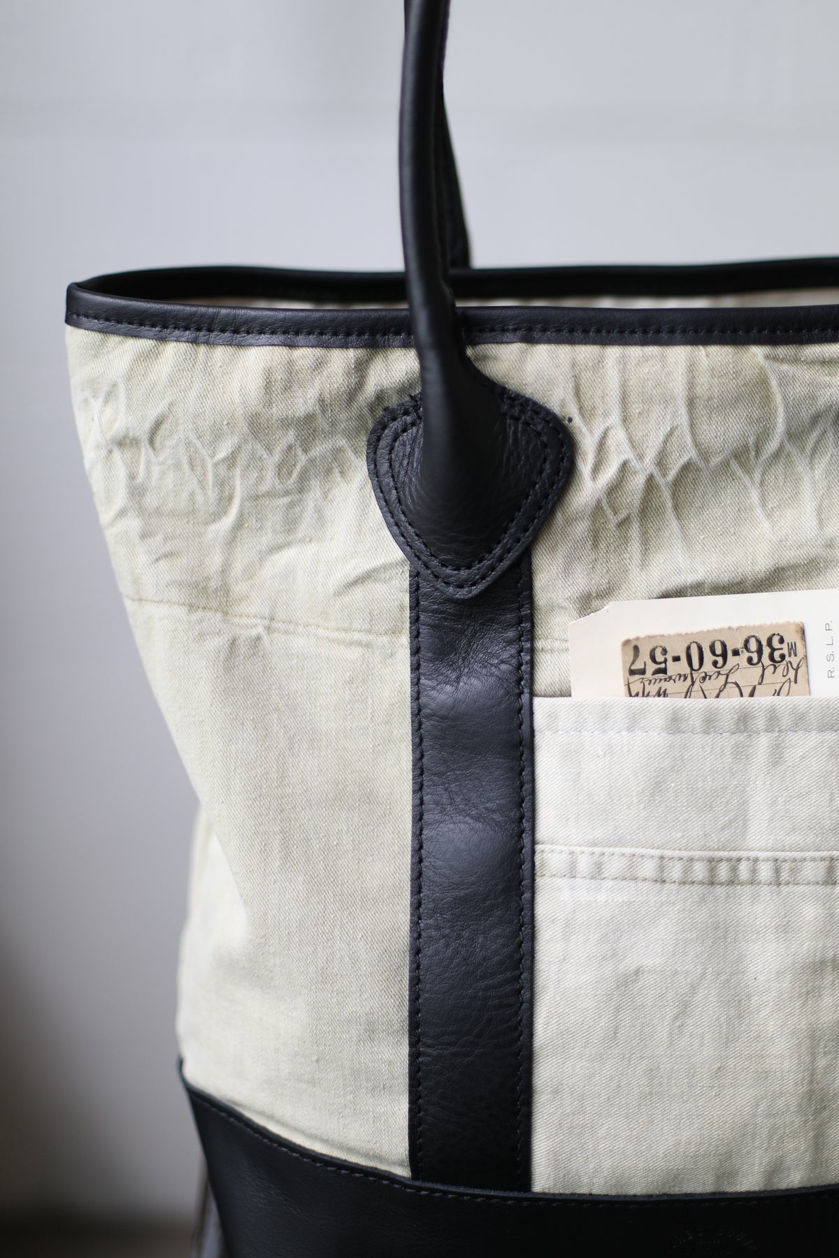 1940's era Salvaged Canvas Tote Bag