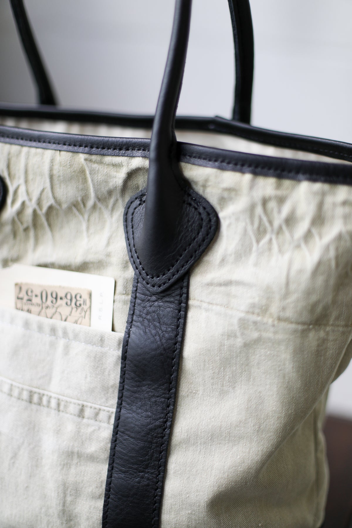 1940's era Salvaged Canvas Tote Bag