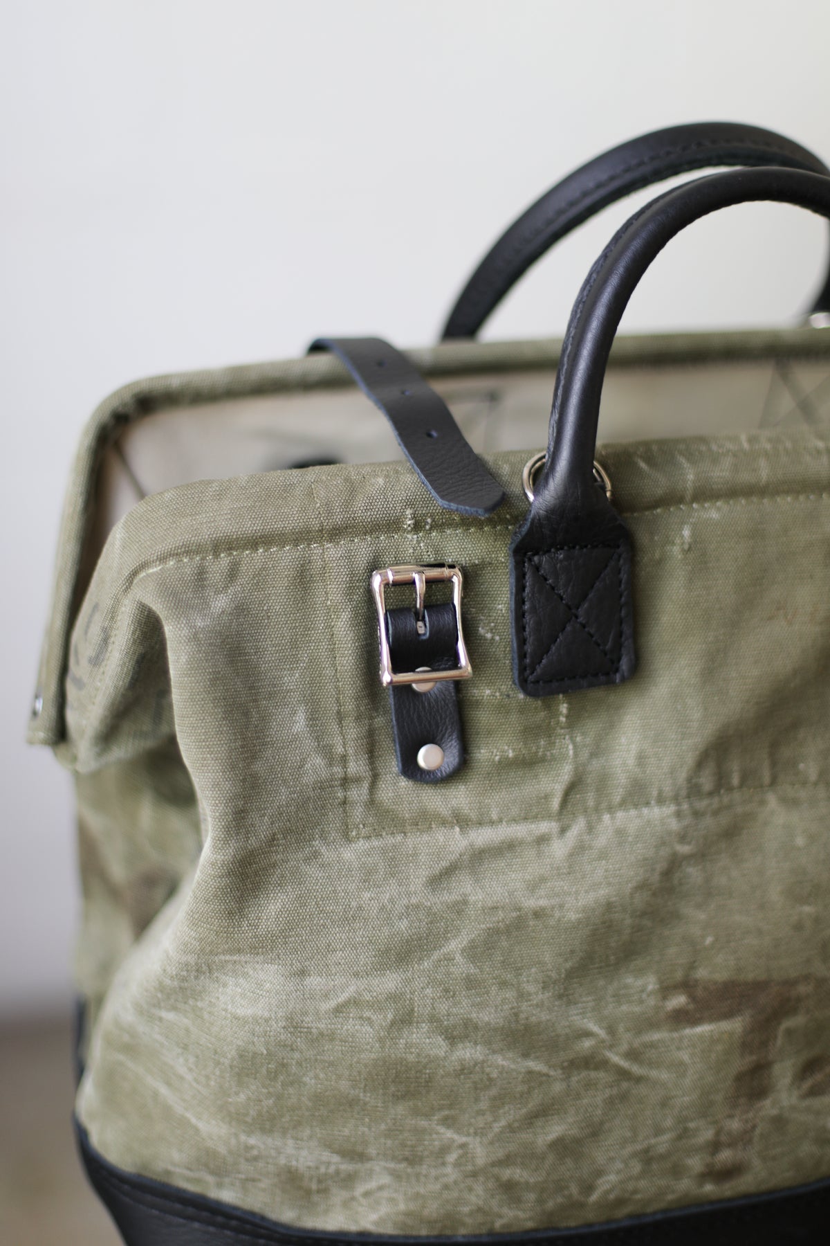 WWII era Salvaged Canvas Carryall