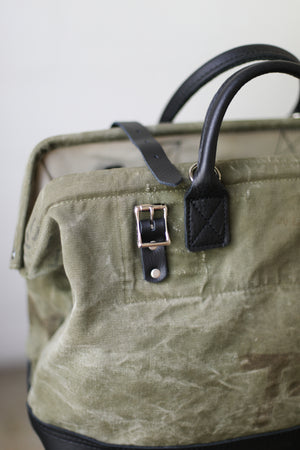 WWII era Salvaged Canvas Carryall