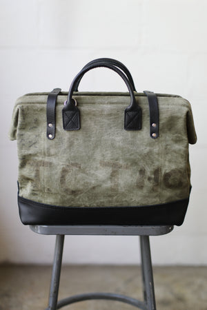 WWII era Salvaged Canvas Carryall