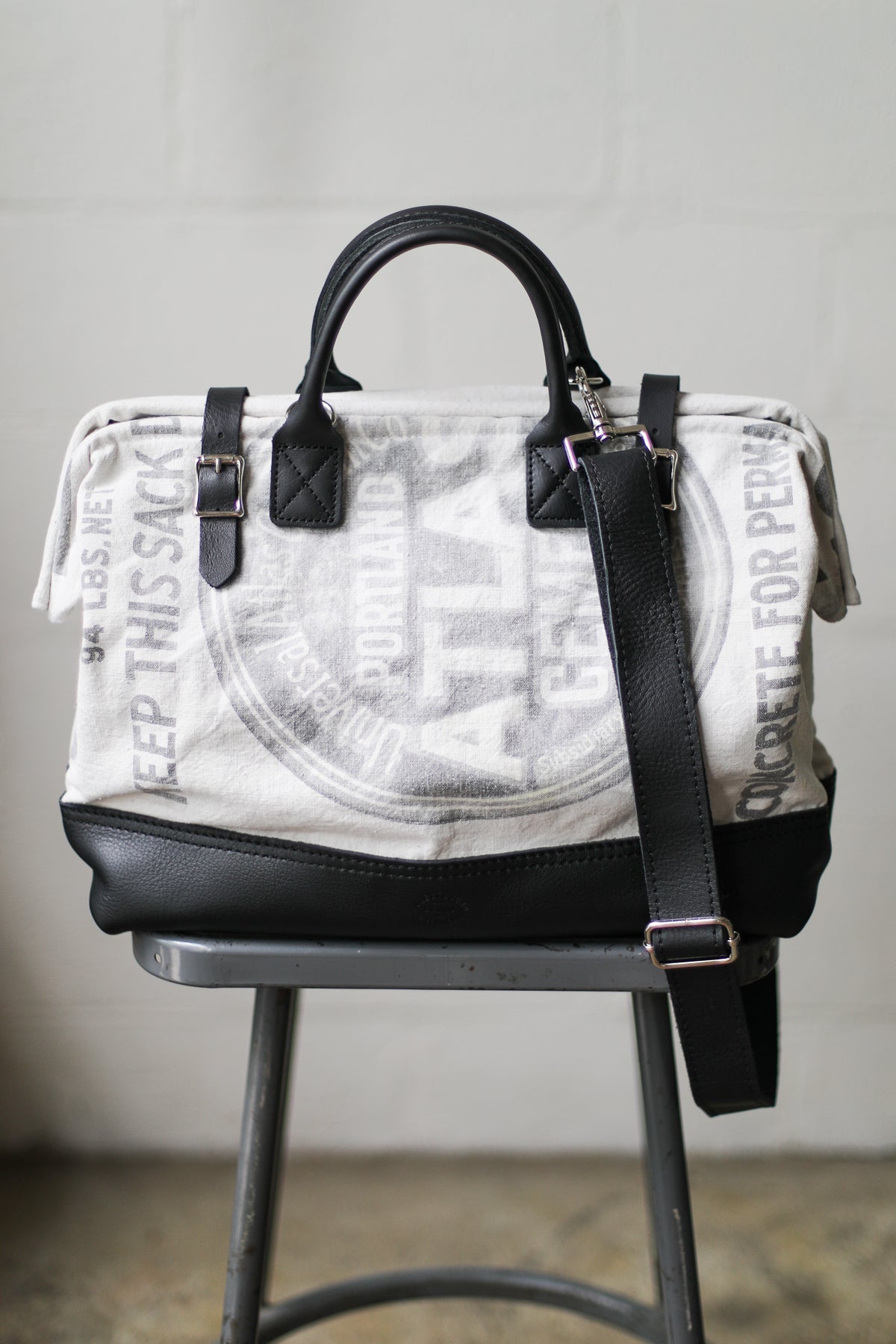 1940's era Salvaged Canvas Carryall