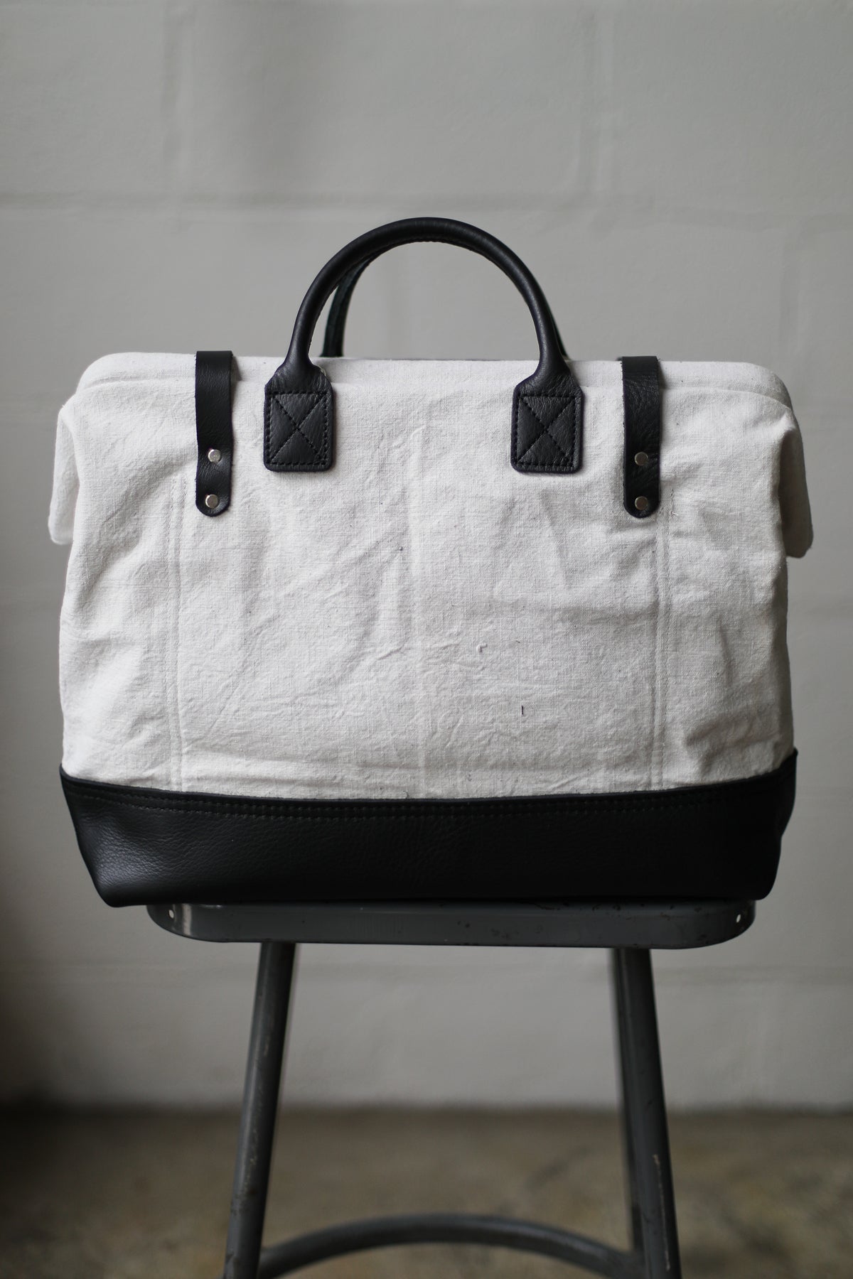 1940's era Salvaged Canvas Carryall