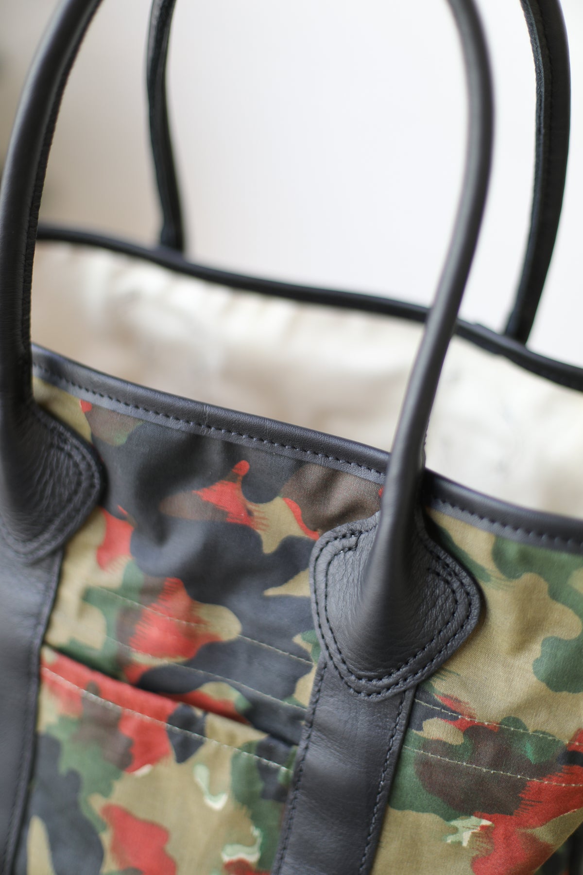 1950's era Salvaged Swiss Camo Tote Bag