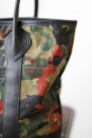 1950's era Salvaged Swiss Camo Tote Bag