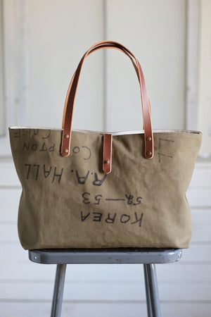 1950's era Military Canvas Tote Bag