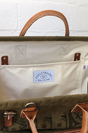 WWII era Salvaged Canvas Carryall