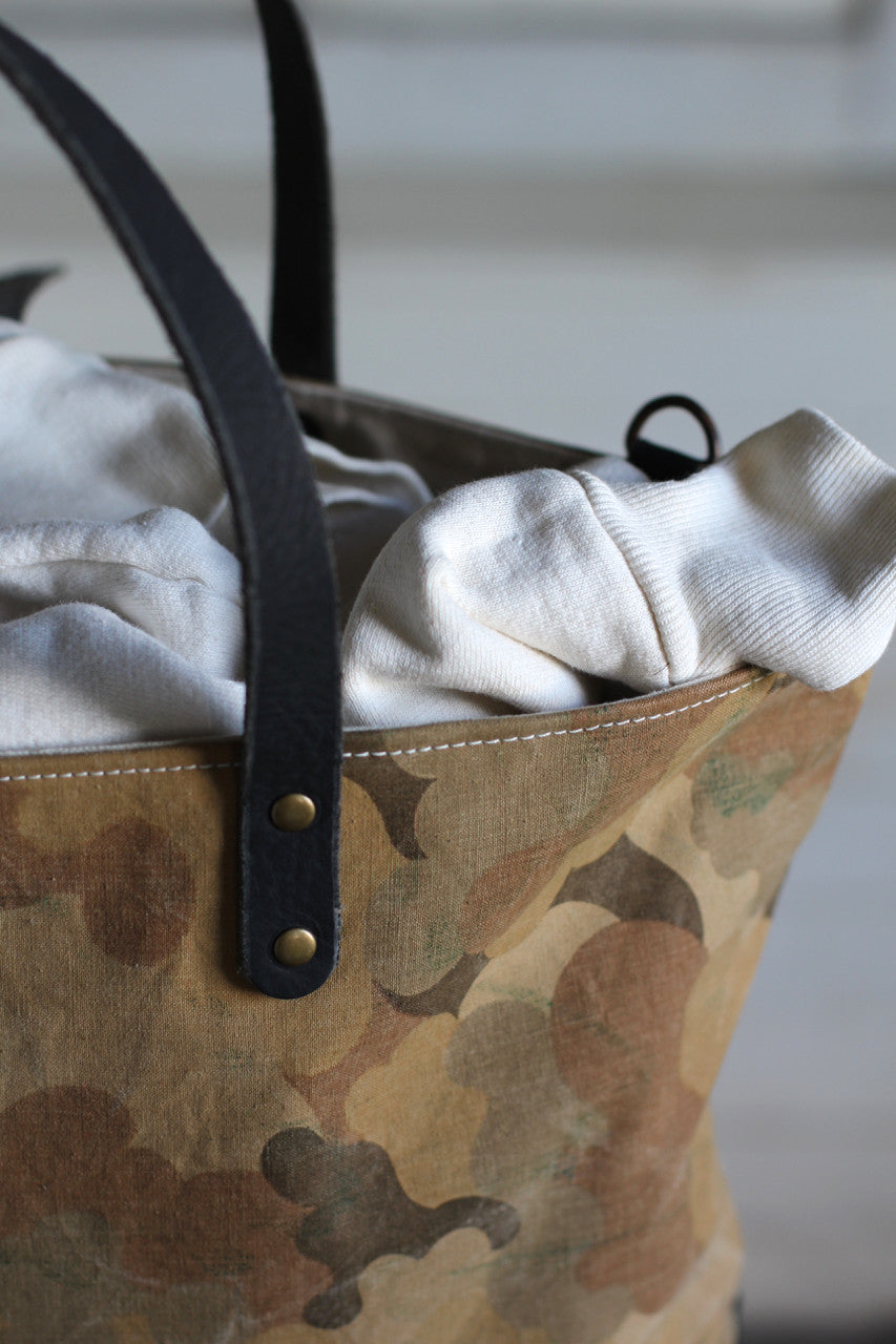 1950's era Cloud Camo Canvas Carryall