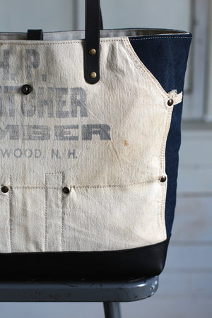 WWII era Denim and Work Apron Carryall