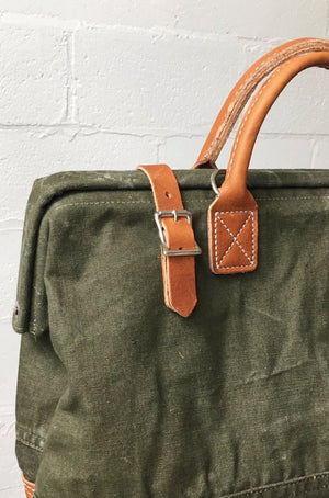 WWII era Salvaged Canvas Carryall