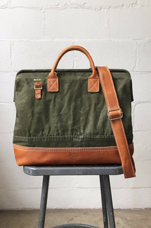 WWII era Salvaged Canvas Carryall