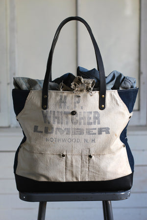 WWII era Denim and Work Apron Carryall