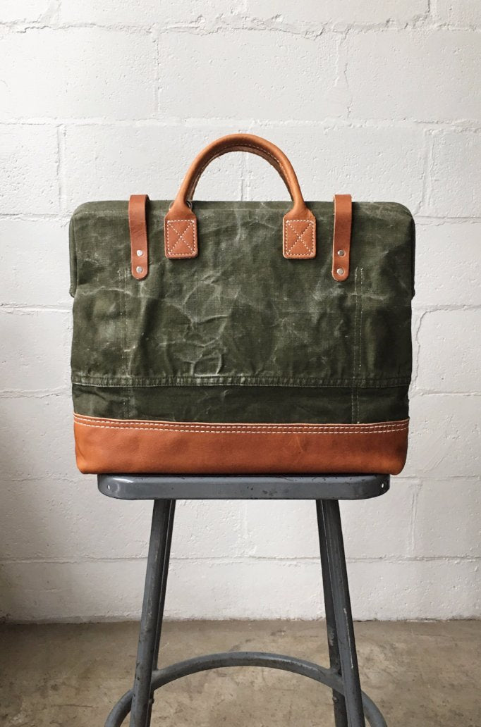 WWII era Salvaged Canvas Carryall