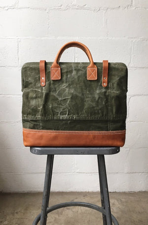 WWII era Salvaged Canvas Carryall