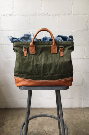 WWII era Salvaged Canvas Carryall