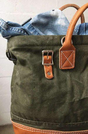 WWII era Salvaged Canvas Carryall