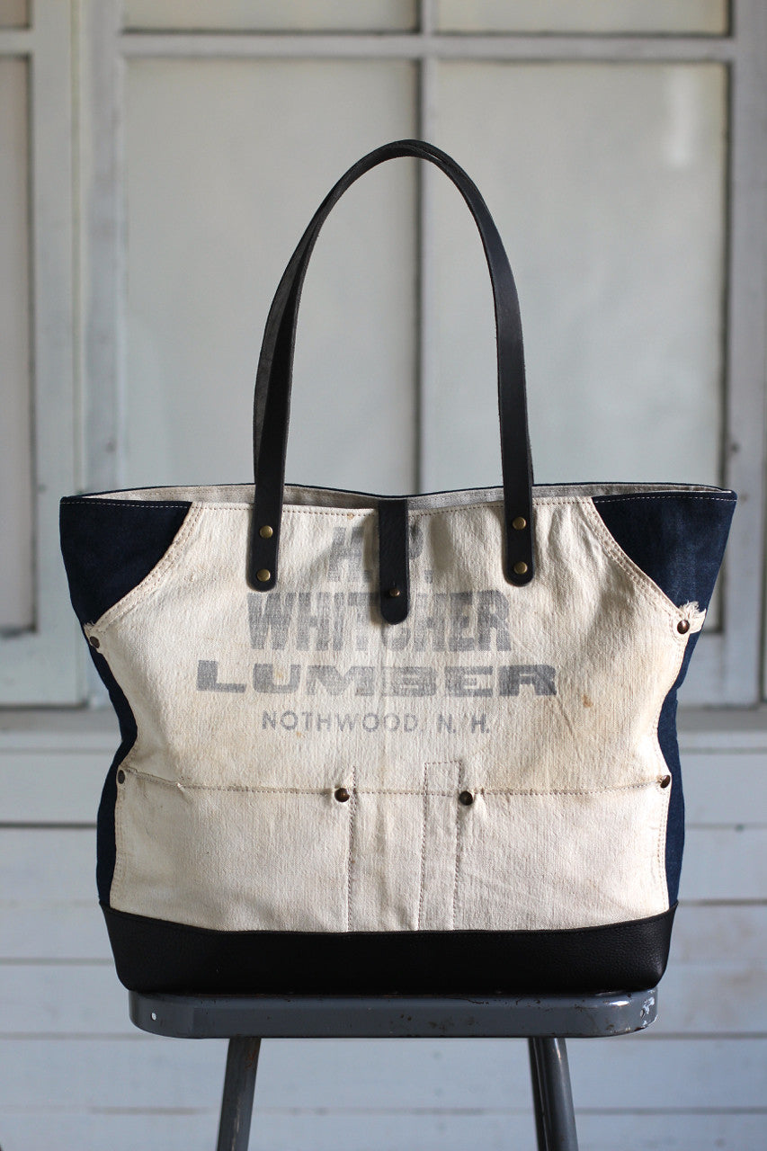 WWII era Denim and Work Apron Carryall