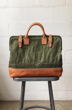 WWII era Salvaged Canvas Carryall