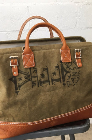 WWII era Salvaged Canvas Carryall