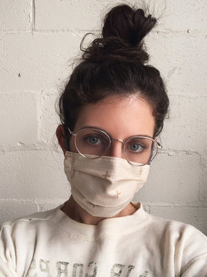 Fabric Face Mask - Beige Check