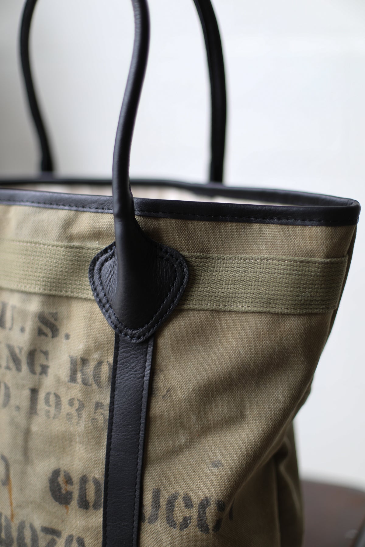 1930's era Salvaged Canvas Tote Bag