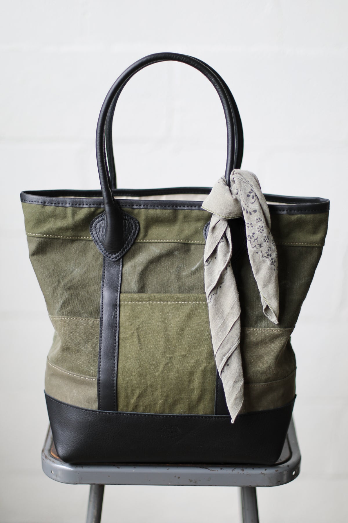 WWII era Salvaged Military Canvas Tote Bag