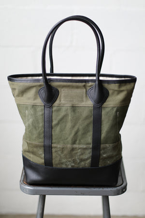WWII era Salvaged Military Canvas Tote Bag