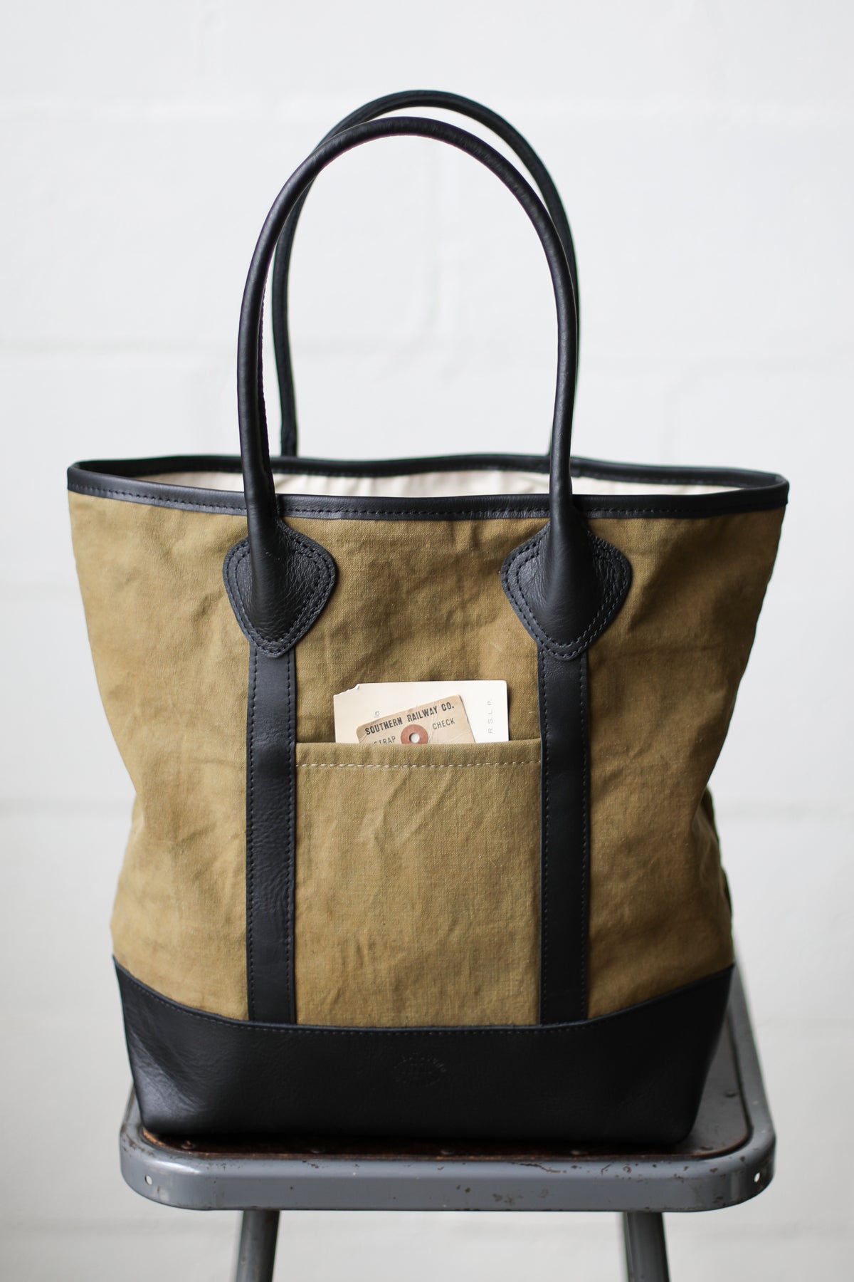 1930's era Salvaged Military Canvas Tote Bag