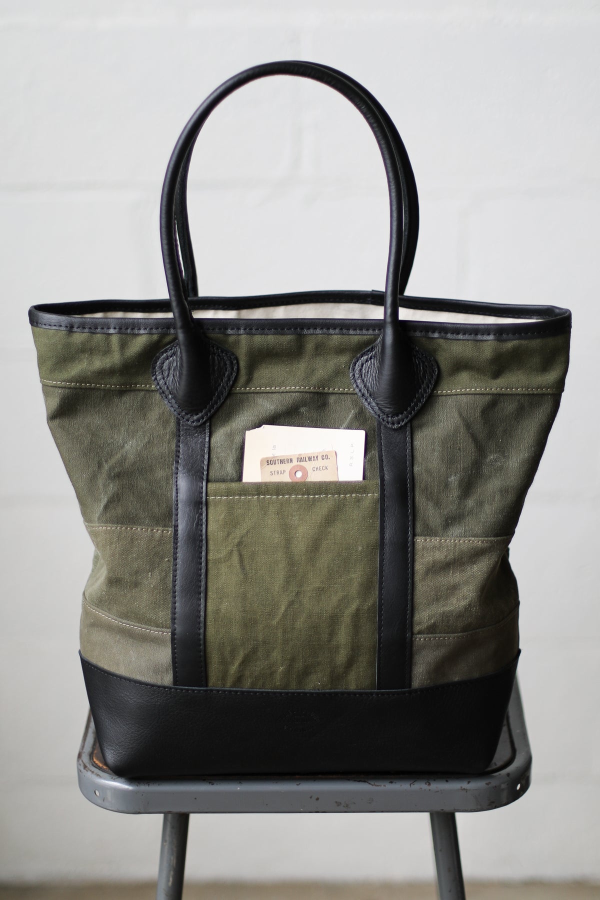 WWII era Salvaged Military Canvas Tote Bag